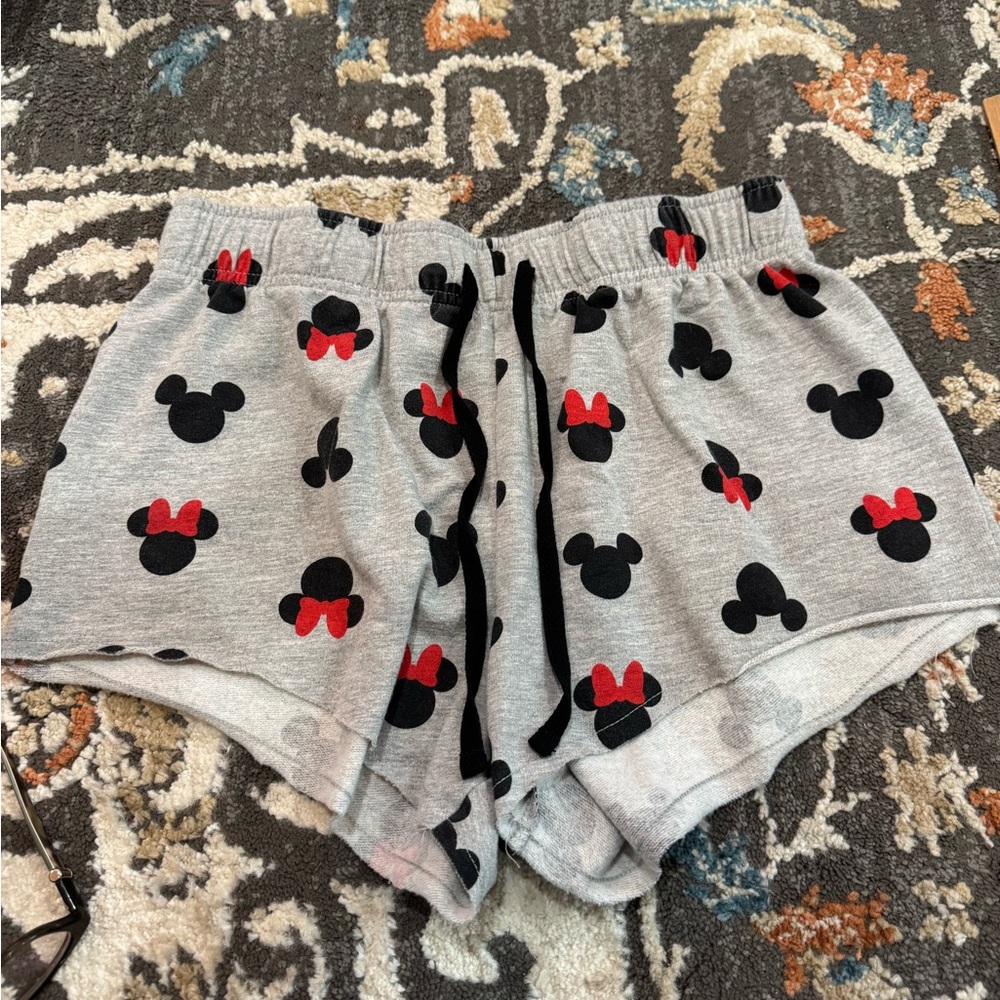 Disney Pajama‎ Shorts Woman’s Size Medium Mickey Minnie Drawstring